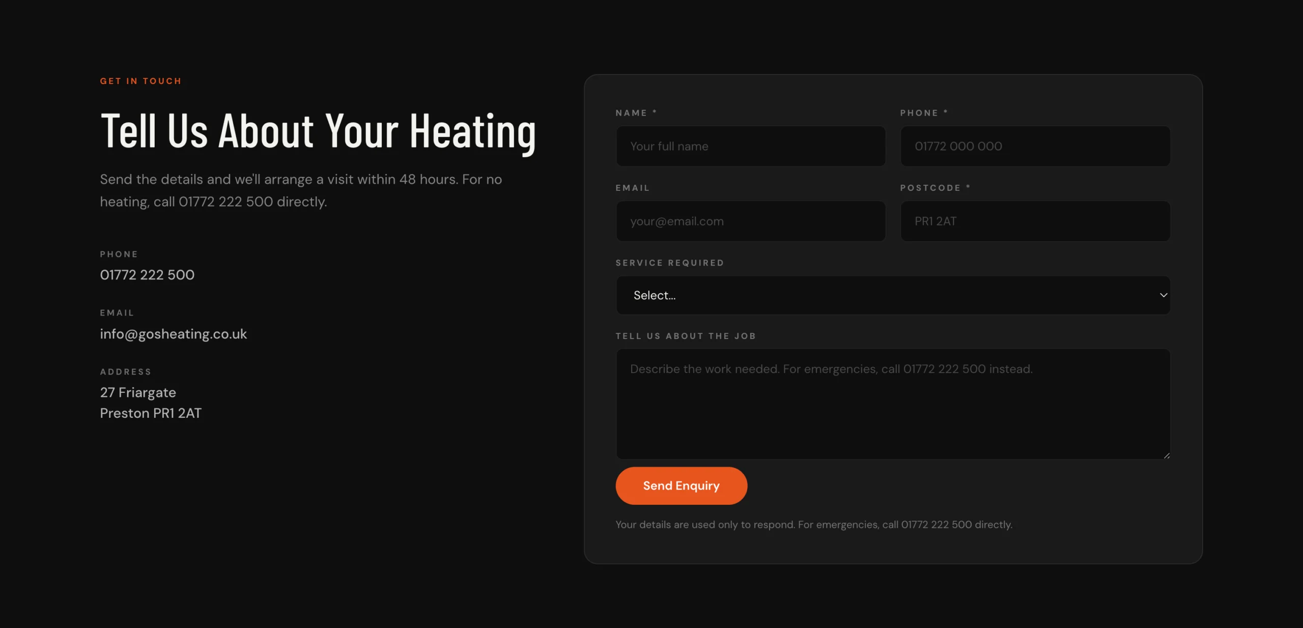 Heating Emergency Service